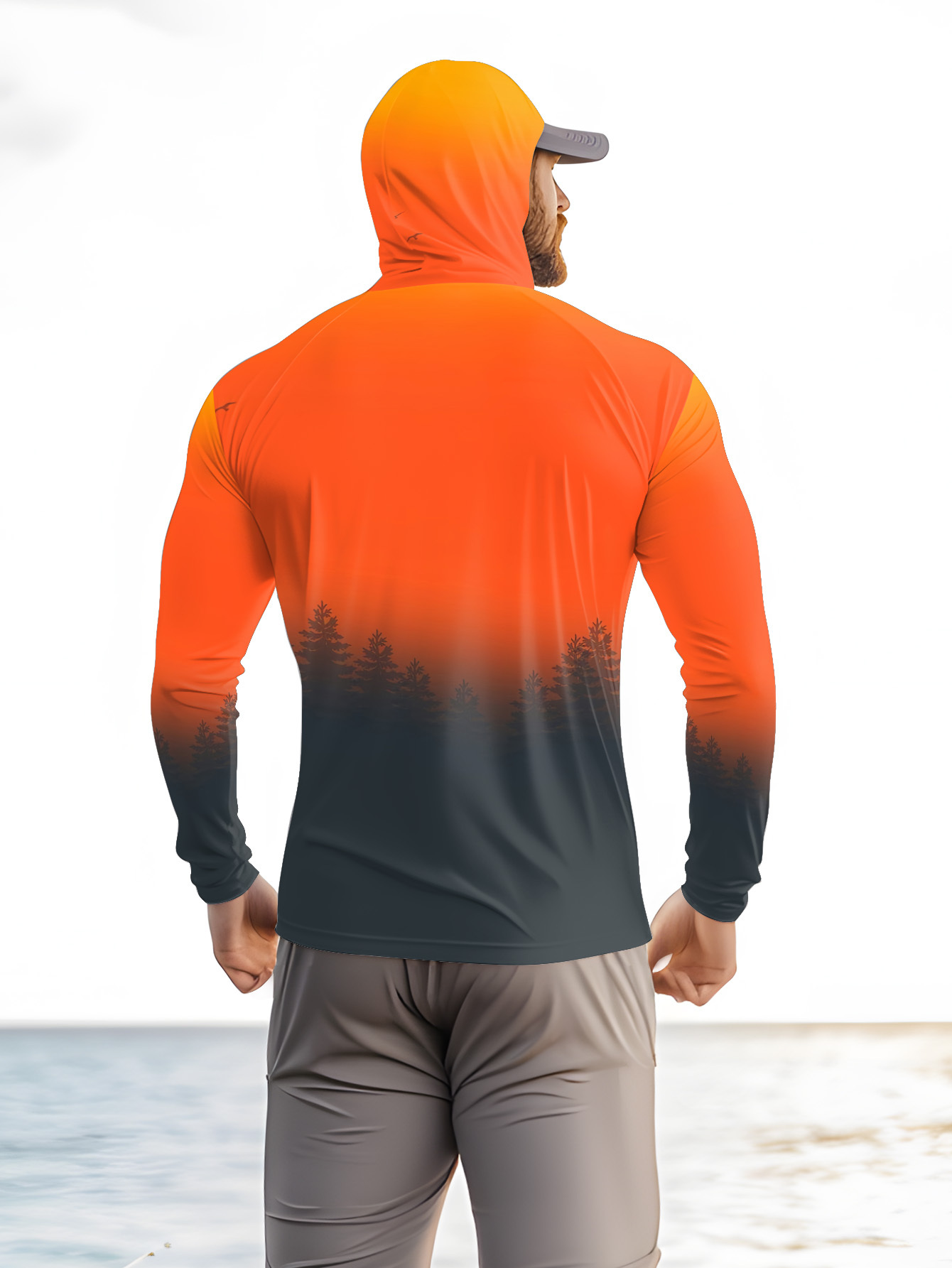 เสื้อฮู้ดกันแดดลายป่าไล่เฉดสีส - Fishing Hoodie บทวิจารณ์และราคา